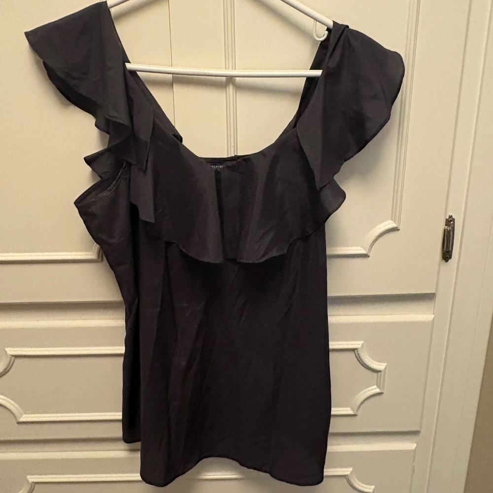 Banana Republic Black Ruffle Blouse